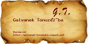 Galvanek Tonuzóba névjegykártya